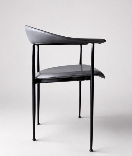 Image 1 of 4 Fasem P40 lederen fauteuils, Vegni & Gualtierotti, ca.90s
