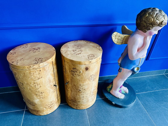 Zeldzame Lemon Furniture Nachtkastjes Constant Van Burl By Yaniv Chen – Brass, Wood (photo 6 of 15)
