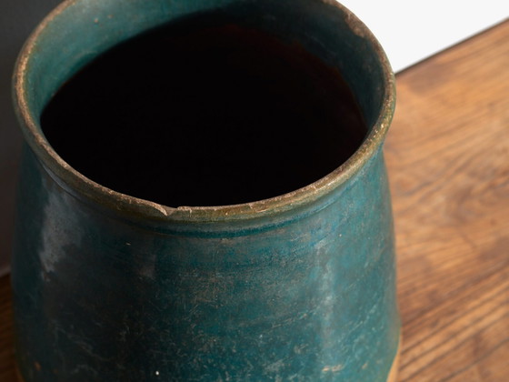 Antique folk glazed pottery pot – Central Europe, circa 1930 – Plant pot, Rustic (photo 32 of 40)