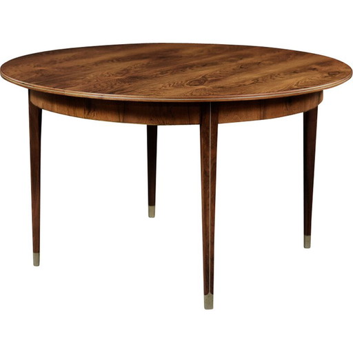 Vintage ronde palissander eettafel door Agner Christoffersen voor N.C. Christoffersen, Denemarken 1948