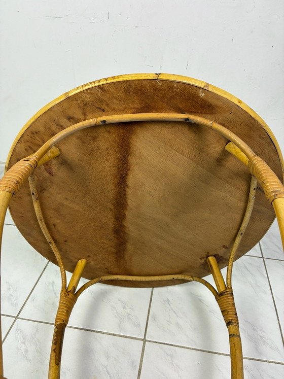 Tavolino vintage boho chic bambù formica, Tavolini, Rosso (foto 15 di 15)