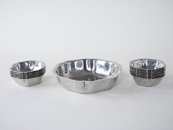 Image 1 of Set di ciotole in acciaio inox, design italiano, anni '80, prodotto in Italia.