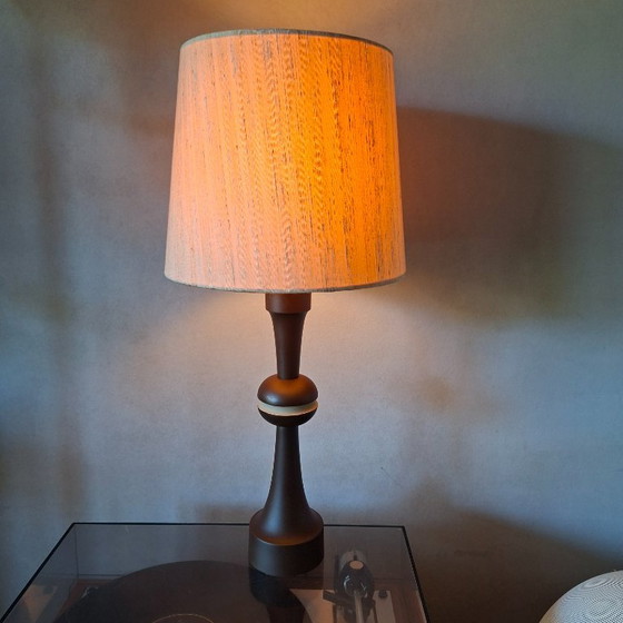 Dutch Design Mid Century Modern Style Raak Amsterdam Table Lamp – Textile, Wood (photo 3 of 11)