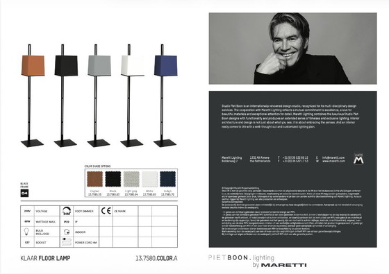 Image 1 of Maretti Lighting - Lampadaires « Klaar » par Piet Boon (Ensemble de 2)