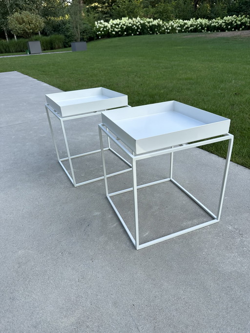 Hay Tray side tables, white, set of 2