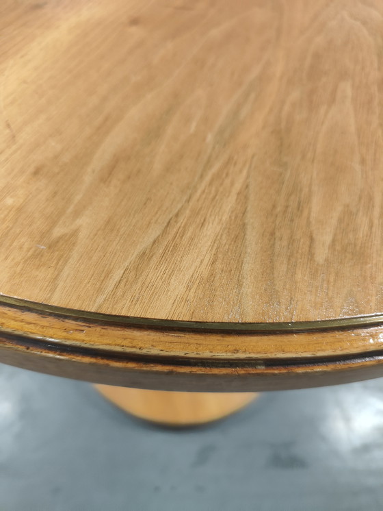 Image 1 of Tavolino da caffè rotondo bicolore Streamline Art Deco Tavolino da caffè rotondo