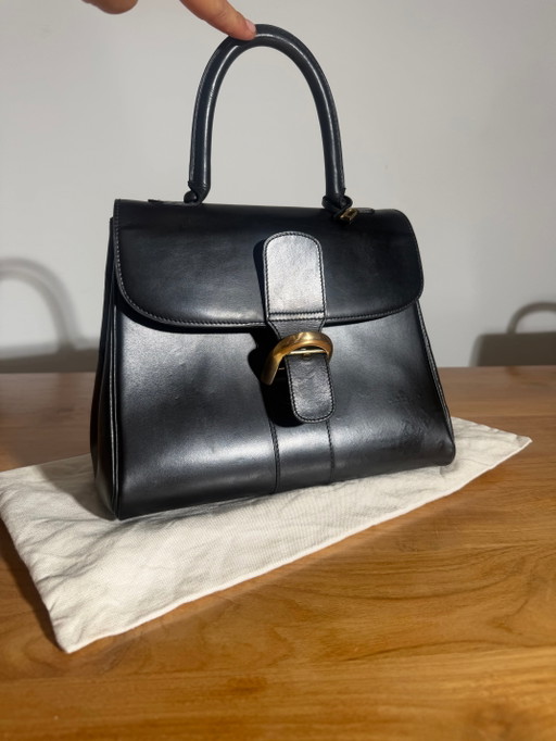 Delvaux Brillant MM Handbag – Black Leather – top handle tassen