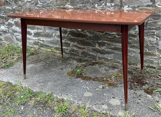 Image 1 of Extendable Scandinavian Style Dining Table – 1960s – Mahogany Veneer, Tapered Legs