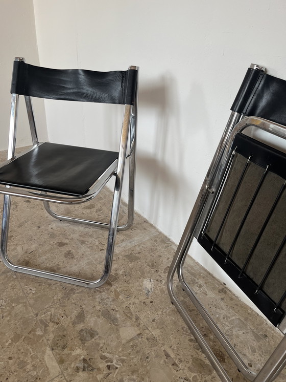 Image 1 of Originele Arrben Tamara klapstoelen met zwart leer