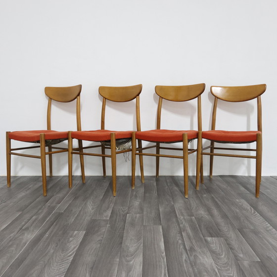 Image 1 of Set Da Pranzo 4 Sedie Design Scandinavo Anni "60 Design Modernariato