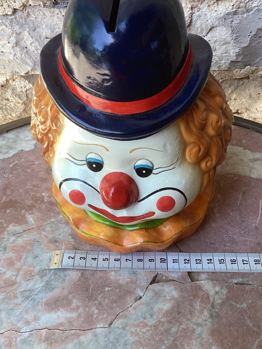 Tirelire tête de clown vintage