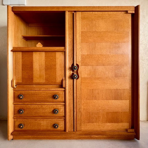 Gémeaux Secretary Wardrobe by Guillerme et Chambron, France 60s