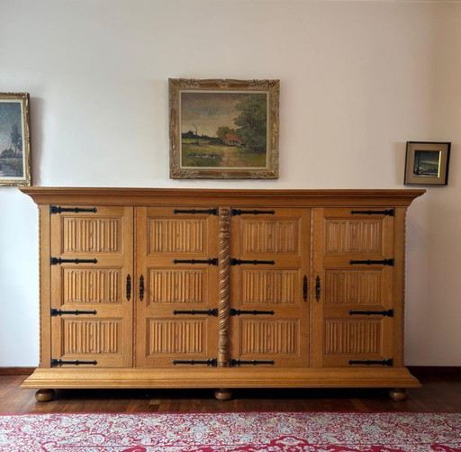 Solid Oak Buffet Cabinet