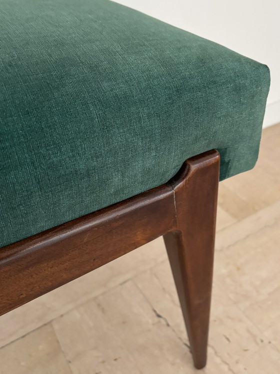 Wooden and green velvet Bench, Italy, 1950s – Benches (photo 5 of 9)