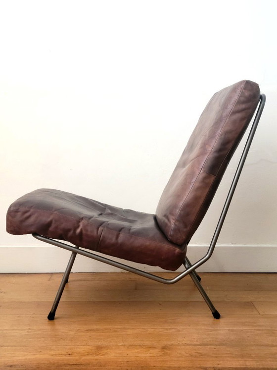 Koene Oberman fauteuil voor Gelderland in leer en staal, Nederland, jaren ’50 – Leather, Metal (photo 3 of 9)