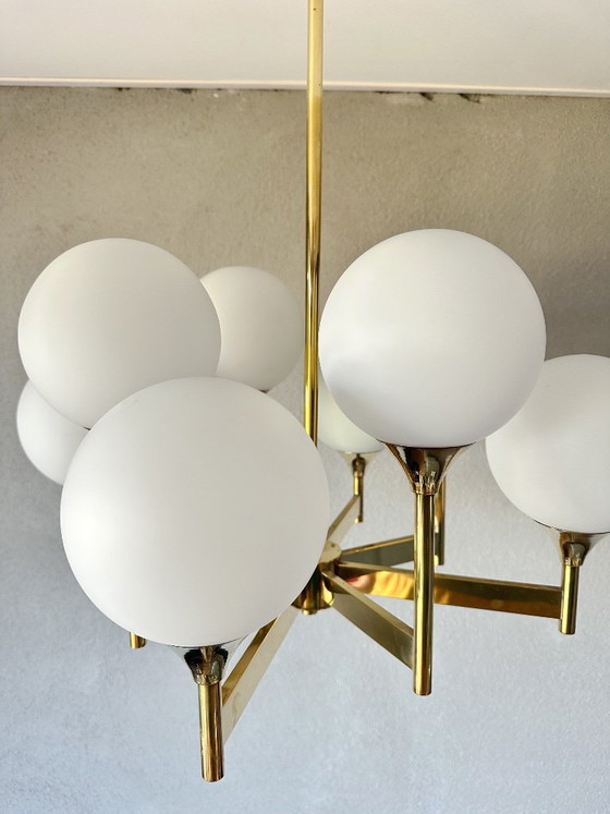 Vintage Boulanger Hanglamp – Hanglampen, Glass, Brass (photo 5 of 13)