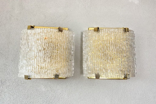 Coppia di lampade da parete vintage in Murano