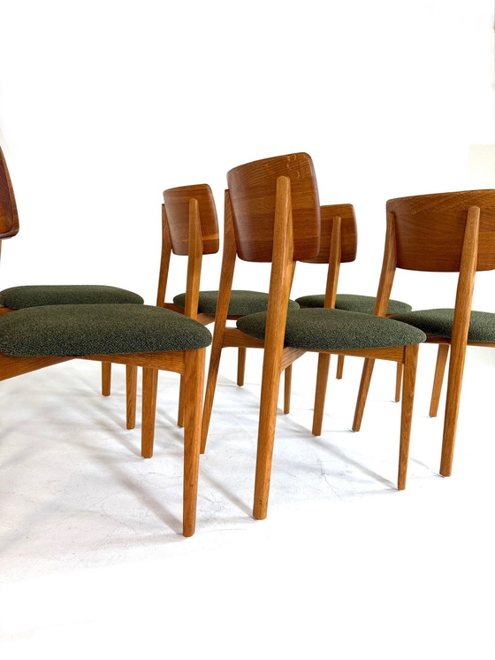 Image 1 of Ensemble de 6 chaises de salle à manger danoises restaurées des années 70