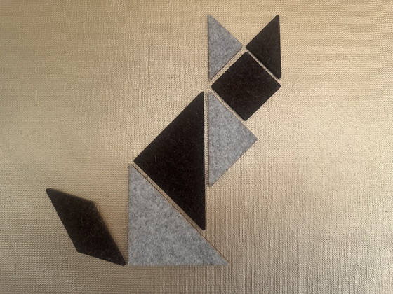 Image 1 of Abstract Schilderij Met Eco Rubber