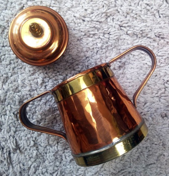 Image 1 of Servizio da caffè/tè - anni '50/'60 - rame martellato