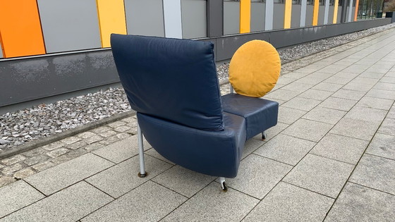 Image 1 of Divano/seduta di design CASSINA in pelle Topkapi blu/grigio - giallo