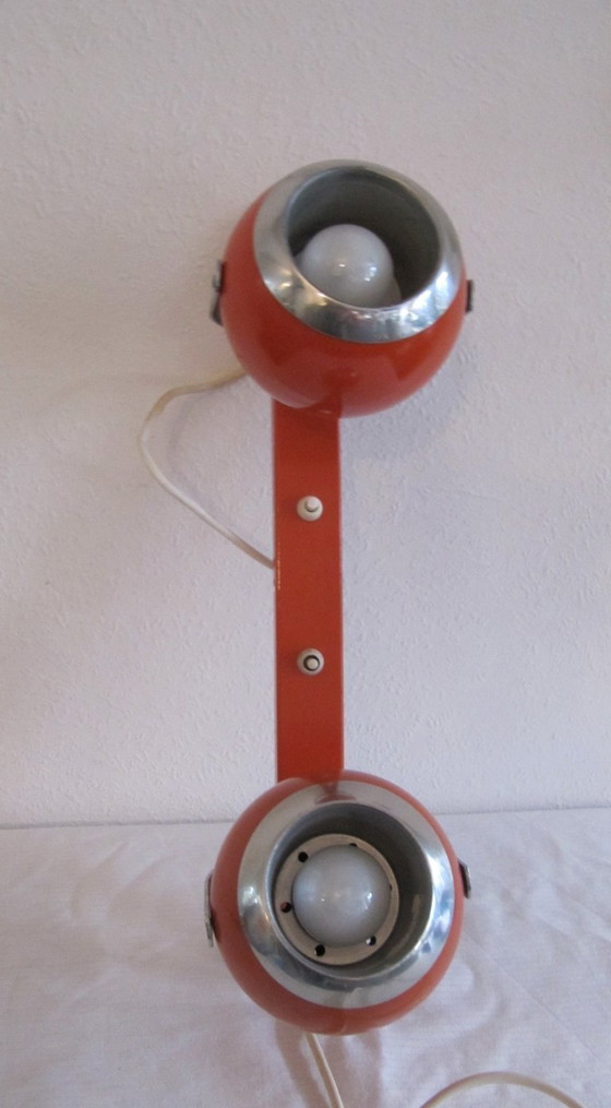 Image 1 of Herda Eyeball Doppelwandleuchte orange Space Age