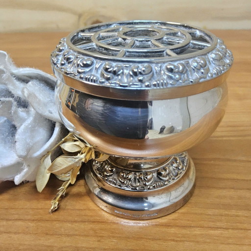 Coupe à roses anglaise vintage plaquée argent (vase à roses) Ianthe / Rosebowl / Posy vase