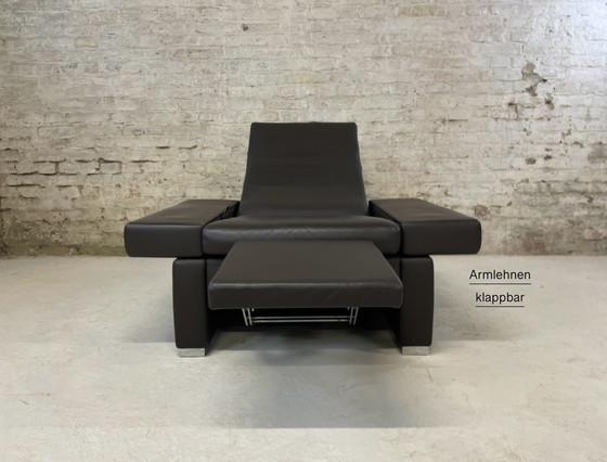 Image 1 of Poltrona Brühl Tomo in pelle marrone