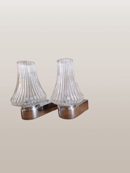 Due lampade da parete vintage Leuco – Applique, Glass, Metal (photo 6 of 6)