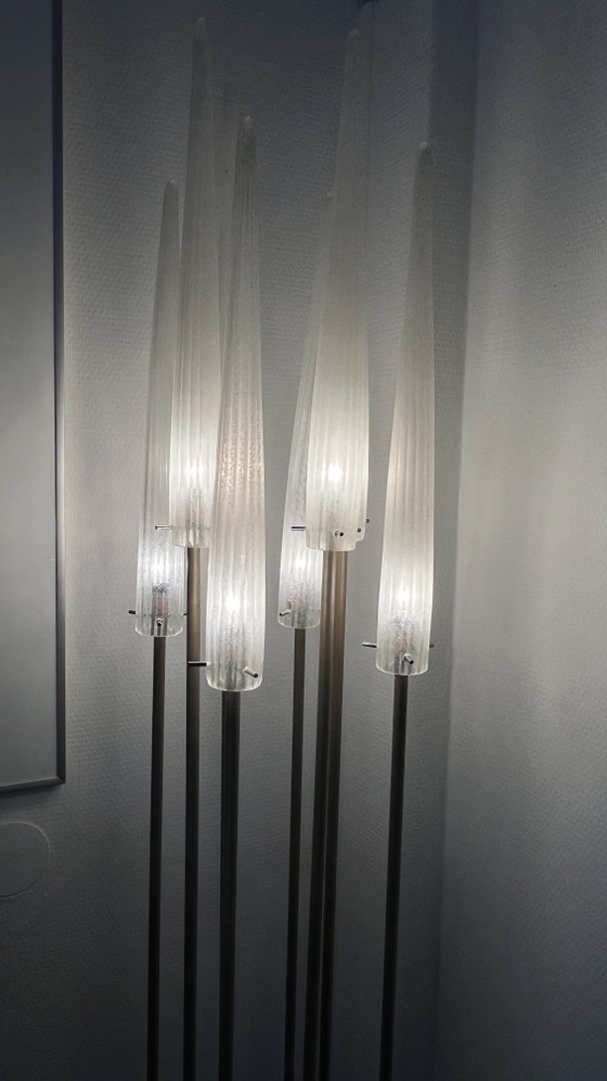 Lampade da terra design vintage vetro cristallo – Metal, Murano Glass (photo 9 of 10)