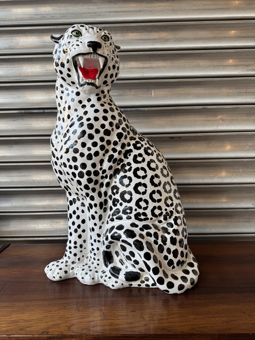 Vintage Italian Porcelain Leopard Statue – Fierce & Fabulous