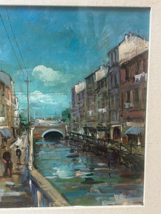 Oil Painting on Cardboard "Disappearing Milan: Vicolo dei Lavandai" by Giampietro Maggi (photo 8 of 11)