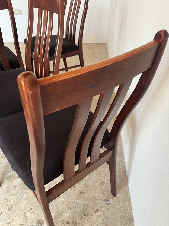 Image 1 of 6x Originele "Farstrup Møbelfabrik jaren 60" Eetkamerstoel Mahonie Denemarken!!