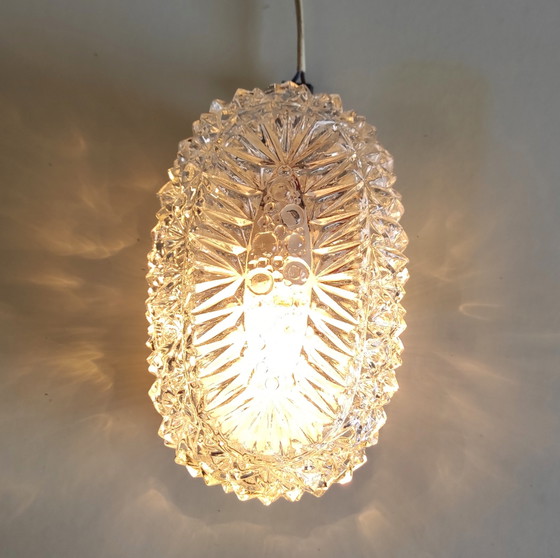 Image 1 of Lampada da soffitto o da parete in vetro stampato - Metà del XX secolo