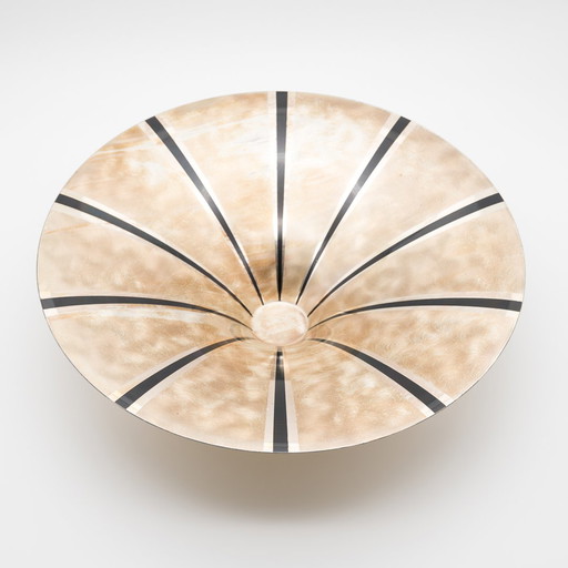 Rare WMF Ikora Centre Bowl with Black Starburst Design Bauhaus Art Deco 30s 35cm