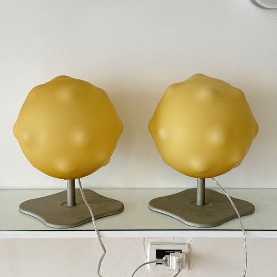 Pair of Lampoon Table Lamps by Foscarini Aldo Cibic, Satin Glass, Vintage Design (photo 4 of 10)