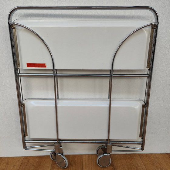 Image 1 of Vintage Barcart Drankkar Trolley Butlerwagen Serveerwagen. Opklapbaar