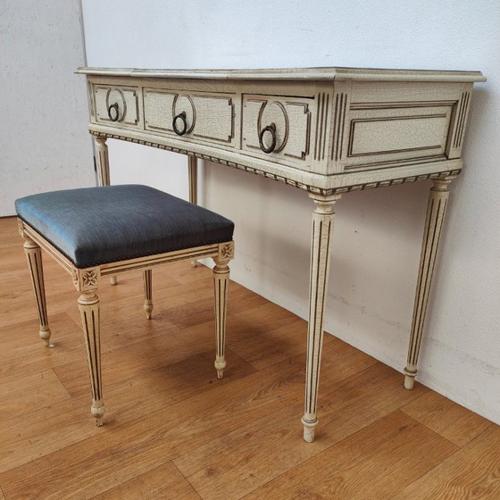 Image 1 of Vintage kaptafel sidetable make up tafel bureau met spiegel