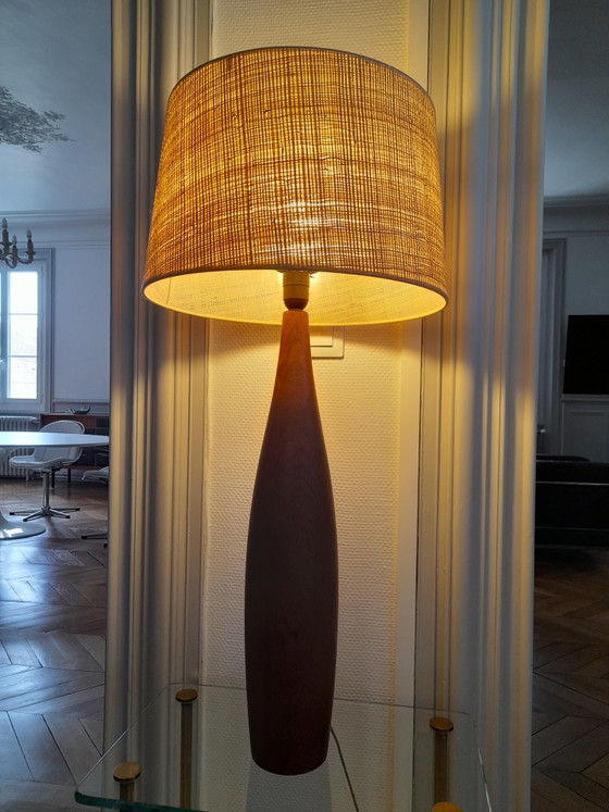 Grande lampada danese modernista in teak, firmata ESA vintage – Lampade da tavolo, Wood (photo 4 of 8)