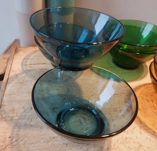 Set of 7 Glass Vereco Bowls
