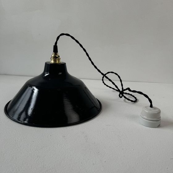 Image 1 of Antieke geëmailleerde industriële hanglamp 30 cm