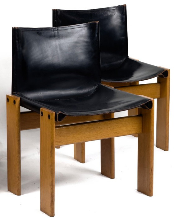 Image 1 of Set di 4 sedie da pranzo Monk di Afra e Tobia Scarpa per Molteni, anni '70.