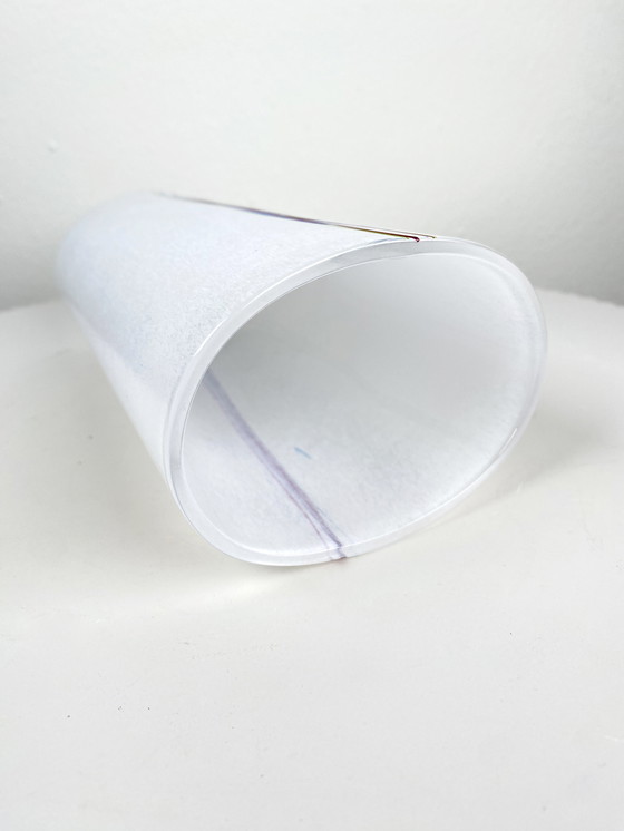 Image 1 of Vintage White Art Glass Vase by Kosta Boda - Bertil Vallien Rainbow Vase - Scandinavian Minimalist MCM Style Home Decor
