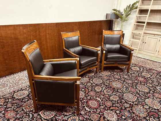 3x Schuitema Art Deco High Black Armchair – Leather, Metal (photo 2 of 18)