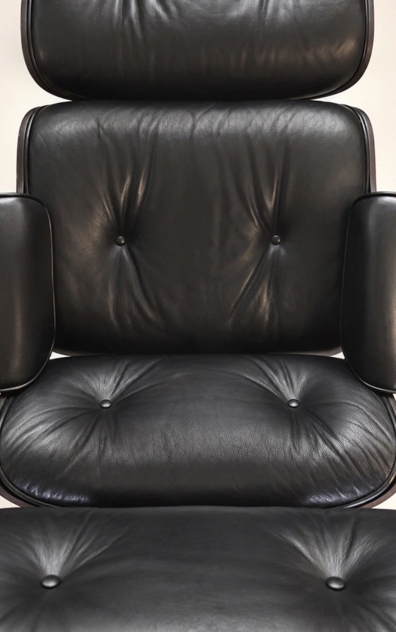 Lounge stoel Eames VITRA Model 670 & 671 – Verstelbare relaxstoel, Leer, Hout (photo 6 of 14)
