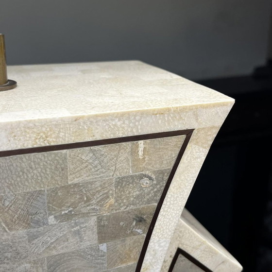Hollywood Regency Lamp Base in Tessellated Stone & Brass Inlayby Maitland Smith, Usa, 1970s – Table lamps (photo 3 of 17)