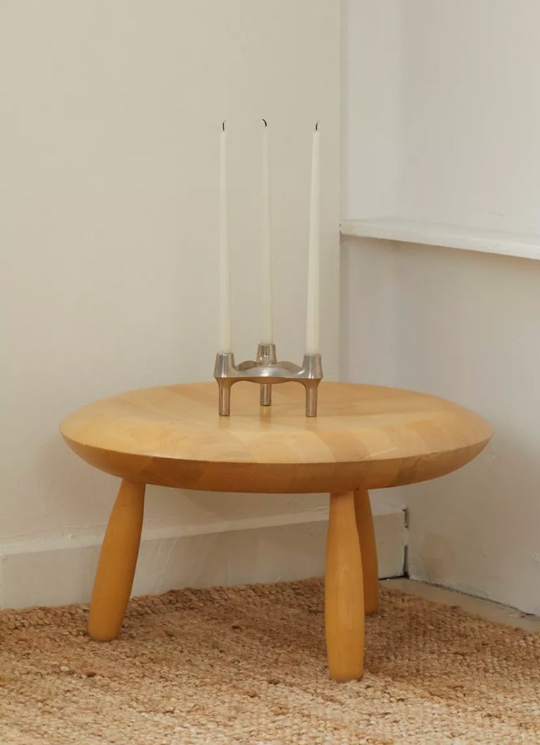 Karljohan coffee table/stool in birch wood by Christian Halleröd