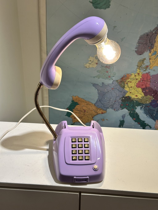 Vintage Telephone Lamp Lilac