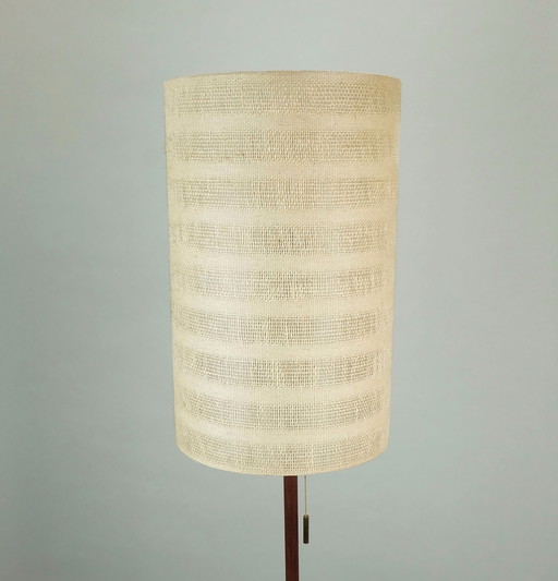 lampadaire autrichien mid century j. t. kalmar 1950s laiton teck et tissu