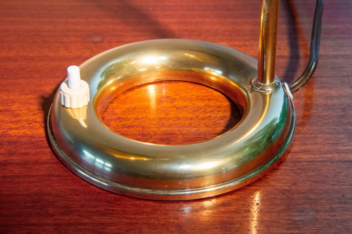 Lampe des Années 50 en Laiton et Métal Moutarde, Superbe